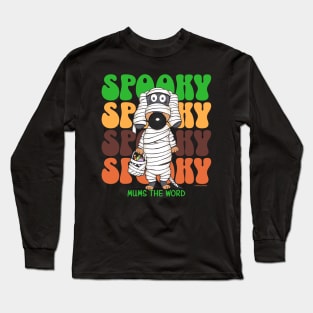 Funny Cute Spooky Mummy Halloween Doxie Dachshund Dog Long Sleeve T-Shirt